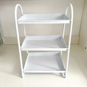 White Three-Tier Metal Shelf